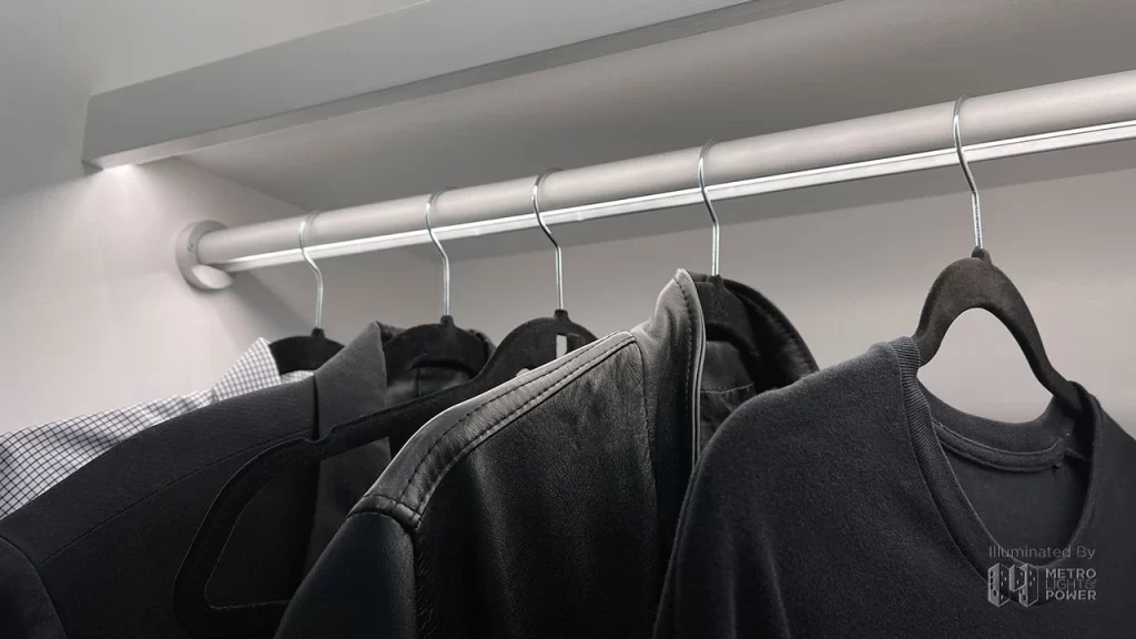 Led Fixture In Clothes Bar